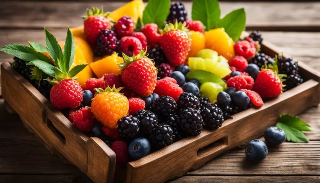 Vibrant berries and exotic antioxidant-rich fruits